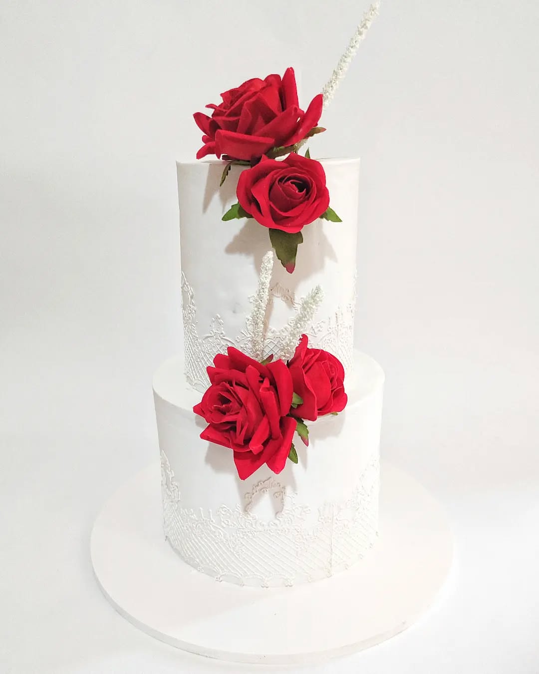 Classic White Wedding Cake - Front View